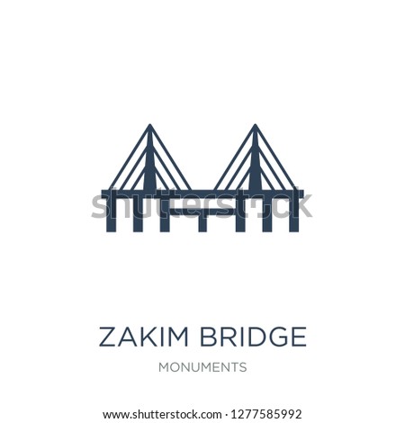 zakim bridge icon vector on white background, zakim bridge trendy filled icons from Monuments collection, zakim bridge vector illustration