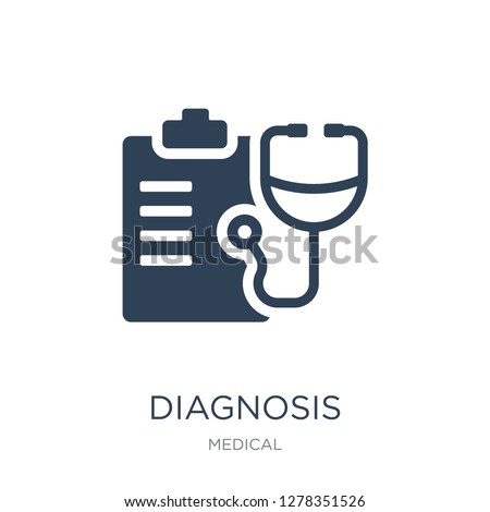 diagnosis icon vector on white background, diagnosis trendy filled icons from Medical collection, diagnosis vector illustration