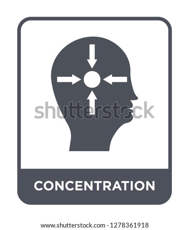 concentration icon vector on white background, concentration trendy filled icons from Brain process collection, concentration vector illustration