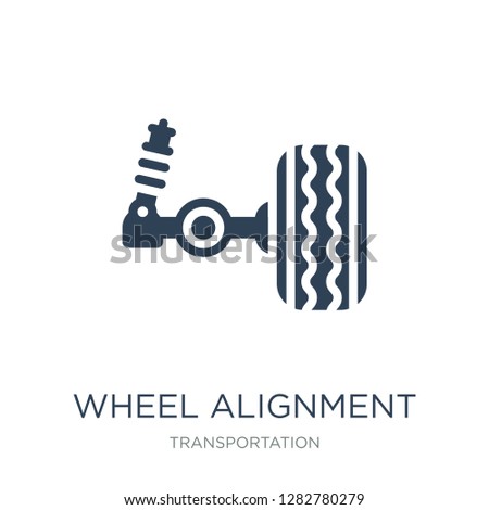 wheel alignment icon vector on white background, wheel alignment trendy filled icons from Transportation collection, wheel alignment vector illustration