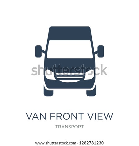 van front view icon vector on white background, van front view trendy filled icons from Transport collection, van front view vector illustration