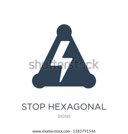 stop hexagonal icon vector on white background, stop hexagonal trendy filled icons from Signs collection, stop hexagonal vector illustration