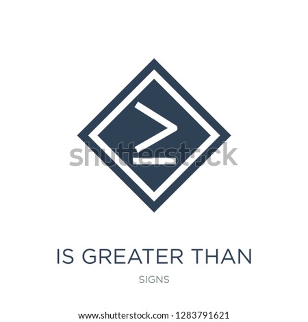 is greater than or equal to icon vector on white background, is greater than or equal to trendy filled icons from Signs collection, is greater than or equal to vector illustration