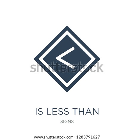 is less than icon vector on white background, is less than trendy filled icons from Signs collection, is less than vector illustration