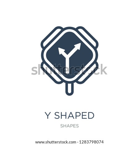 y shaped intersection icon vector on white background, y shaped intersection trendy filled icons from Shapes collection, y shaped intersection vector illustration