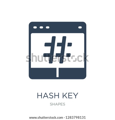 hash key icon vector on white background, hash key trendy filled icons from Shapes collection, hash key vector illustration