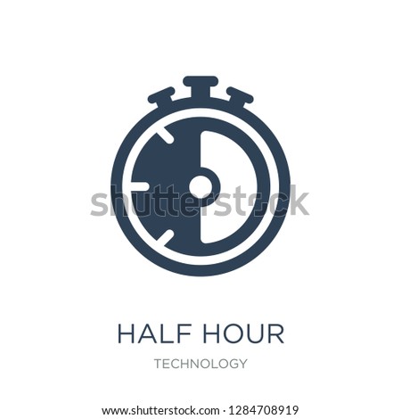 half hour icon vector on white background, half hour trendy filled icons from Technology collection, half hour vector illustration