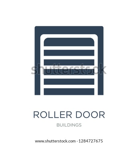 roller door icon vector on white background, roller door trendy filled icons from Buildings collection, roller door vector illustration