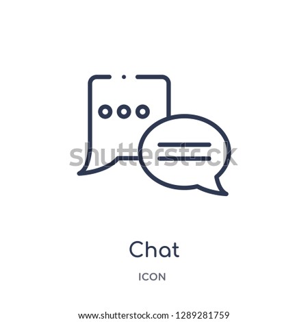 Linear chat icon from Artifical intelligence outline collection. Thin line chat vector isolated on white background. chat trendy illustration