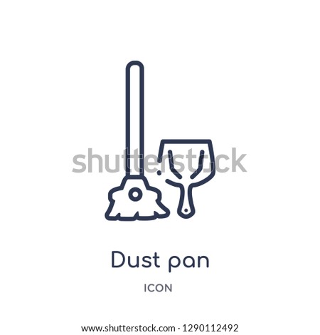 Linear dust pan icon from Cleaning outline collection. Thin line dust pan vector isolated on white background. dust pan trendy illustration