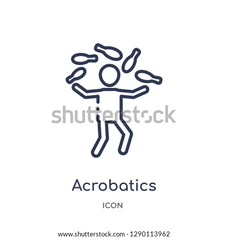 Linear acrobatics icon from Circus outline collection. Thin line acrobatics vector isolated on white background. acrobatics trendy illustration