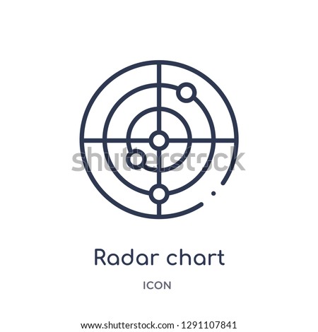 Linear radar chart icon from Business and analytics outline collection. Thin line radar chart vector isolated on white background. radar chart trendy illustration