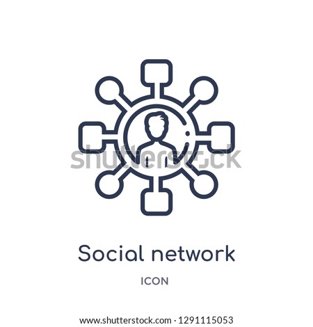 Linear social network icon from Blogger and influencer outline collection. Thin line social network vector isolated on white background. social network trendy illustration