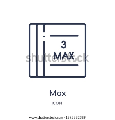 Linear max icon from File type outline collection. Thin line max icon vector isolated on white background. max trendy illustration