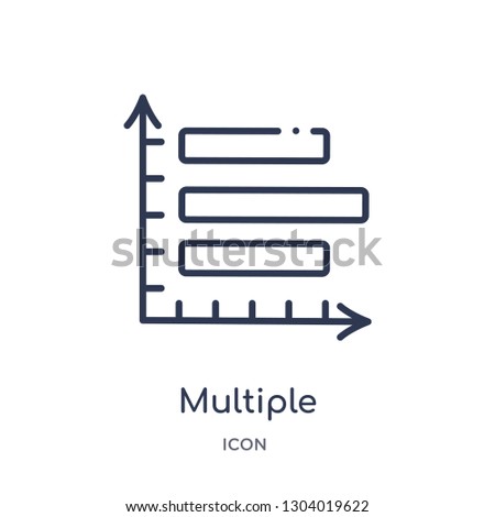 multiple variable vertical bars icon from user interface outline collection. Thin line multiple variable vertical bars icon isolated on white background.