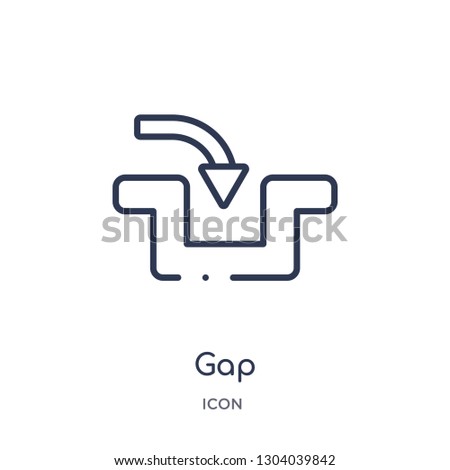 gap icon from user interface outline collection. Thin line gap icon isolated on white background.