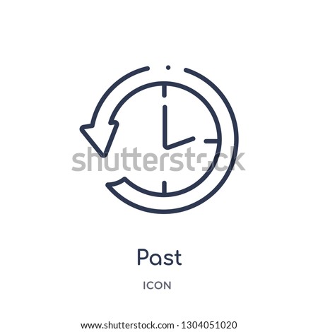 past icon from user interface outline collection. Thin line past icon isolated on white background.