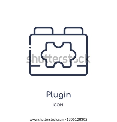 plugin icon from programming outline collection. Thin line plugin icon isolated on white background.