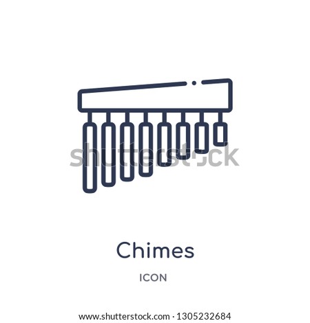 chimes icon from music outline collection. Thin line chimes icon isolated on white background.