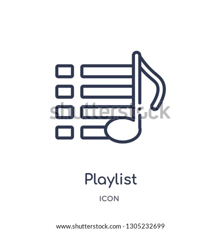 playlist icon from music outline collection. Thin line playlist icon isolated on white background.