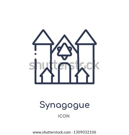 synagogue icon from religion outline collection. Thin line synagogue icon isolated on white background.