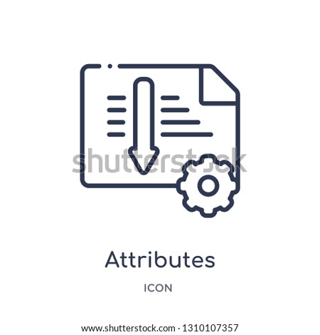 attributes icon from technology outline collection. Thin line attributes icon isolated on white background.