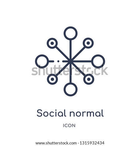 social normal icon from social outline collection. Thin line social normal icon isolated on white background.