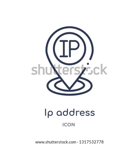 ip address point locator icon from technology outline collection. Thin line ip address point locator icon isolated on white background.