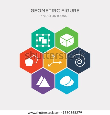 simple set of oval, triangle, spiral, coordinates icons, contains such as icons polygon, background, bounding box and more. 64x64 pixel perfect. infographics vector