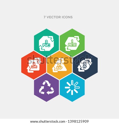 simple set of restart, recycable, 5 pp, 21 pap icons, contains such as icons 4 ldpe, 1 pete, 3 pvc and more. 64x64 pixel perfect. infographics vector