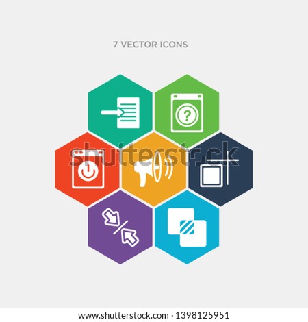 simple set of intersect, vertical align, artboard, sound on icons, contains such as icons on off power button, question button, export archive and more. 64x64 pixel perfect. infographics vector