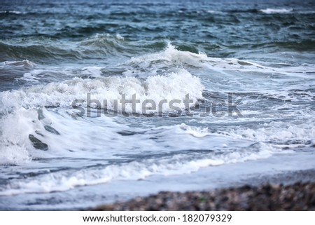 Waves of the stormy sea