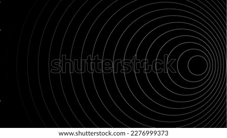 Create a bold look with a centric circle background featuring vector graphics of sound waves. The black and white color ring and spinning circle target add a modern touch.