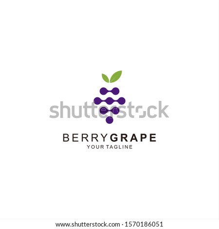 Simple Fruit Grape Logo Design Template