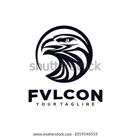 Falcon Circle Bird Logo Design Template Inspiration idea