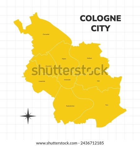 Cologne City map illustration. Map of the city in Germany