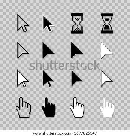 Vector Cursor Icons Set isolated on background.