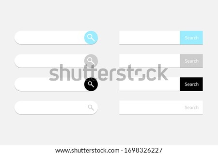 Set of search boxes ui template. Modern Search bar element. Vector isolated on background