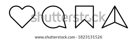Like, comment, share and save. Modern vector icons isolated on white background. Foto stock © 