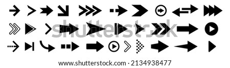 Black different arrow icon set. Vector icons isolated on white background. EPS 10