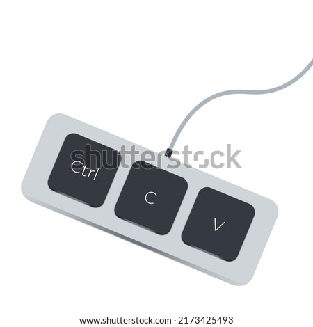 Keyboard keys Ctrl C and Ctrl V, copy and paste the key shortcuts. Computer icon