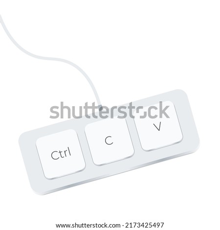 Keyboard keys Ctrl C and Ctrl V, copy and paste the key shortcuts. Computer icon