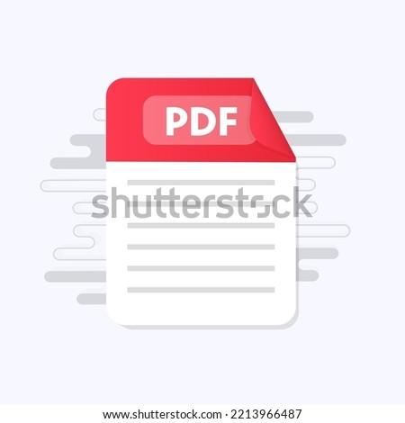 PDF file icon. Flat design graphic illustration. Vector PDF icon