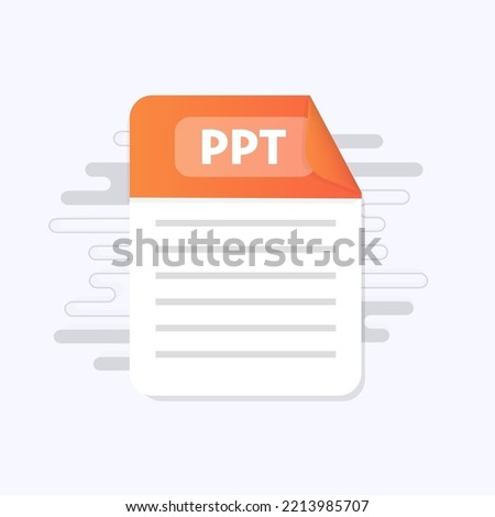 PPT file icon. Flat design graphic illustration. Vector PPT icon. Vector illustration isolated on white background