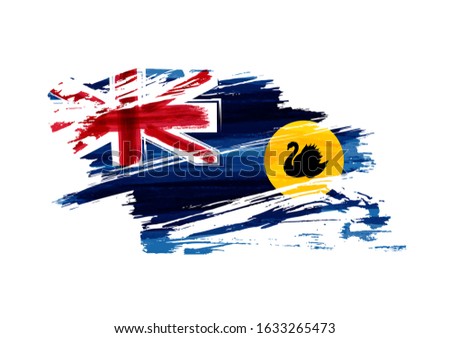 Western Australia abstract painted grunge flag.