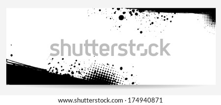 Grunge Background Banner In Black And White Colors Stock Vector