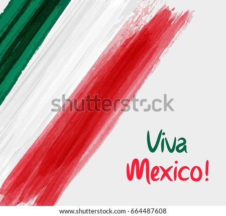 Viva Mexico background with waterccolored grunge design. Independence day concept background.