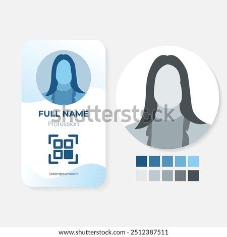 Document ID with monochrome photo illustration of people