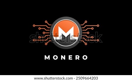 Monero (XMR) cryptocurrency logo vector illustration for banner or background