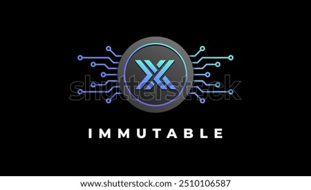 Immutable (IMX) cryptocurrency logo vector illustration for banner or background